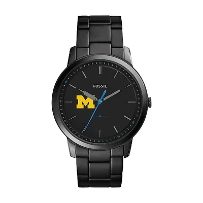 Men's Fossil Michigan Wolverines The Minimalist Slim Stainless Steel Watch