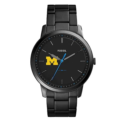 Men's Fossil Michigan Wolverines The Minimalist Slim Stainless Steel Watch