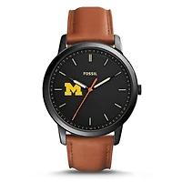 Men's Fossil Michigan Wolverines The Minimalist Slim Leather Watch