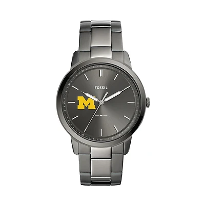 Men's Fossil Michigan Wolverines The Minimalist Three-Hand Smoke Watch