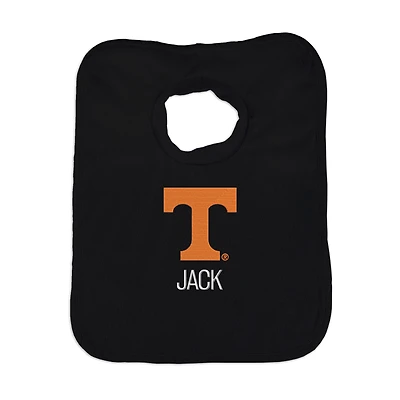 Newborn & Infant Black Tennessee Volunteers Personalized Bib