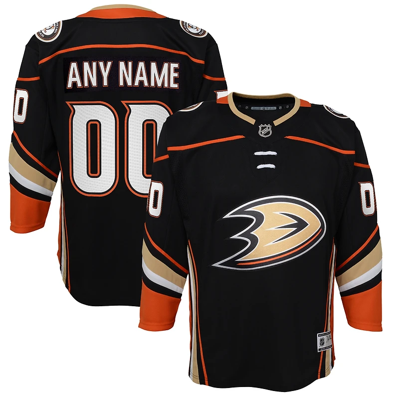 Youth Black Anaheim Ducks Home Premier Custom Jersey