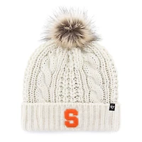 Women's '47 White Syracuse Orange Meeko Cuffed Knit Hat with Pom
