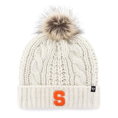Women's '47 White Syracuse Orange Meeko Cuffed Knit Hat with Pom