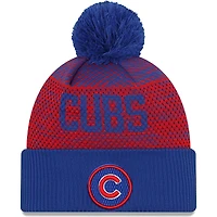 Men's New Era Royal Chicago Cubs Authentic Collection Sport Cuffed Knit Hat with Pom