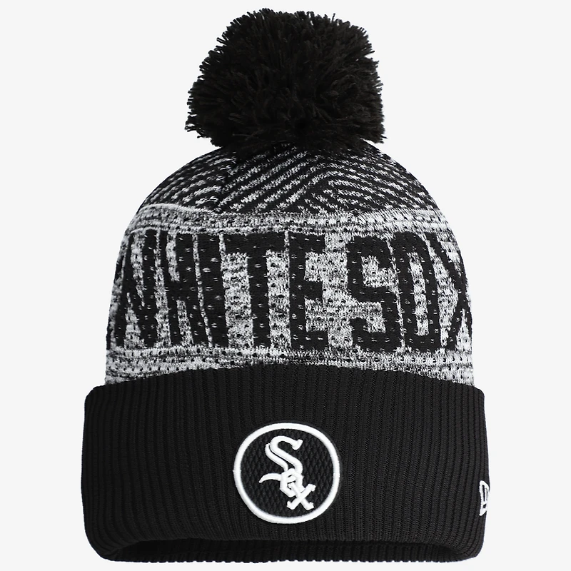 Youth New Era  Black Chicago White Sox 2022 Authentic Collection Sport Cuffed Knit Hat with Pom