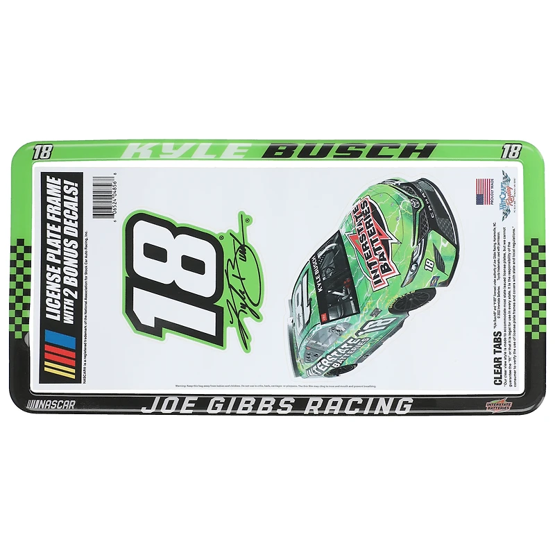 WinCraft Kyle Busch License Plate Frame & Two-Pack Decal Set