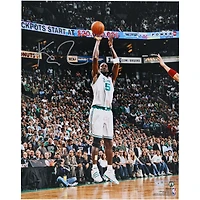 Kevin Garnett Boston Celtics Autographed 16" x 20" Shooting In White Photograph