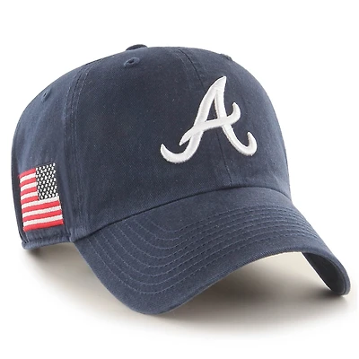 Men's '47 Navy Atlanta Braves Heritage Clean Up Adjustable Hat