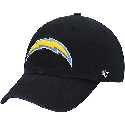 Men's '47 Black Los Angeles Chargers Clean Up Alternate Adjustable Hat