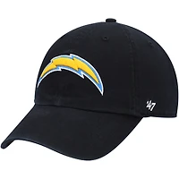 Men's '47 Black Los Angeles Chargers Clean Up Alternate Adjustable Hat