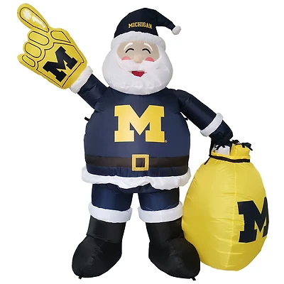 Michigan Wolverines 7' Inflatable Santa