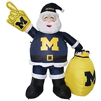Michigan Wolverines 7' Inflatable Santa