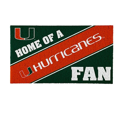 Miami Hurricanes 18" x 30" Team Turf Mat