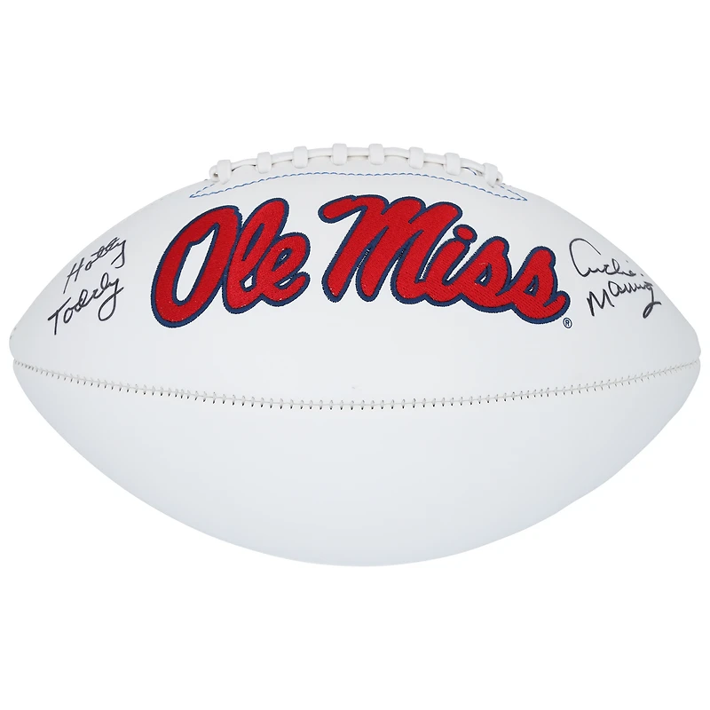 Archie Manning Ole Miss Rebels Autographed White Panel Football with "Hotty Toddy" Inscription