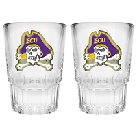 ECU Pirates 2-Piece Prism Shot Glass Set