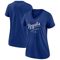 Women's Nike Heather Royal Kansas City Royals Authentic Collection Tri-Blend V-Neck T-Shirt