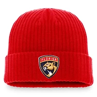 Men's Fanatics Red Florida Panthers Core Primary Logo Cuffed Knit Hat