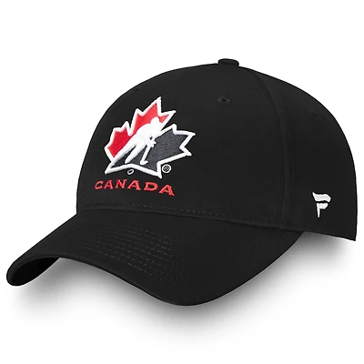 Men's Fanatics Black Hockey Canada Core Adjustable Hat