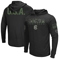 Men's Colosseum Black South Carolina Gamecocks OHT Military Appreciation Hoodie Long Sleeve T-Shirt
