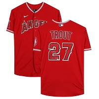 Mike Trout Los Angeles Angels Autographed Red Nike Authentic Jersey with "14 16 19 AL MVP" Inscription