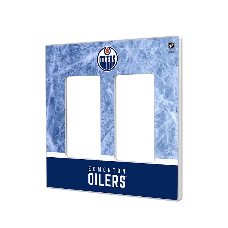 Edmonton Oilers Wordmark Double Rocker Lightswitch Plate