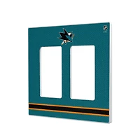 San Jose Sharks Double Rocker Lightswitch Plate