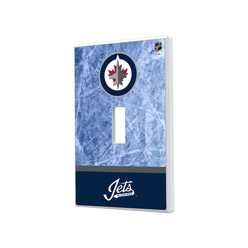 Winnipeg Jets Wordmark Single Toggle Lightswitch Plate