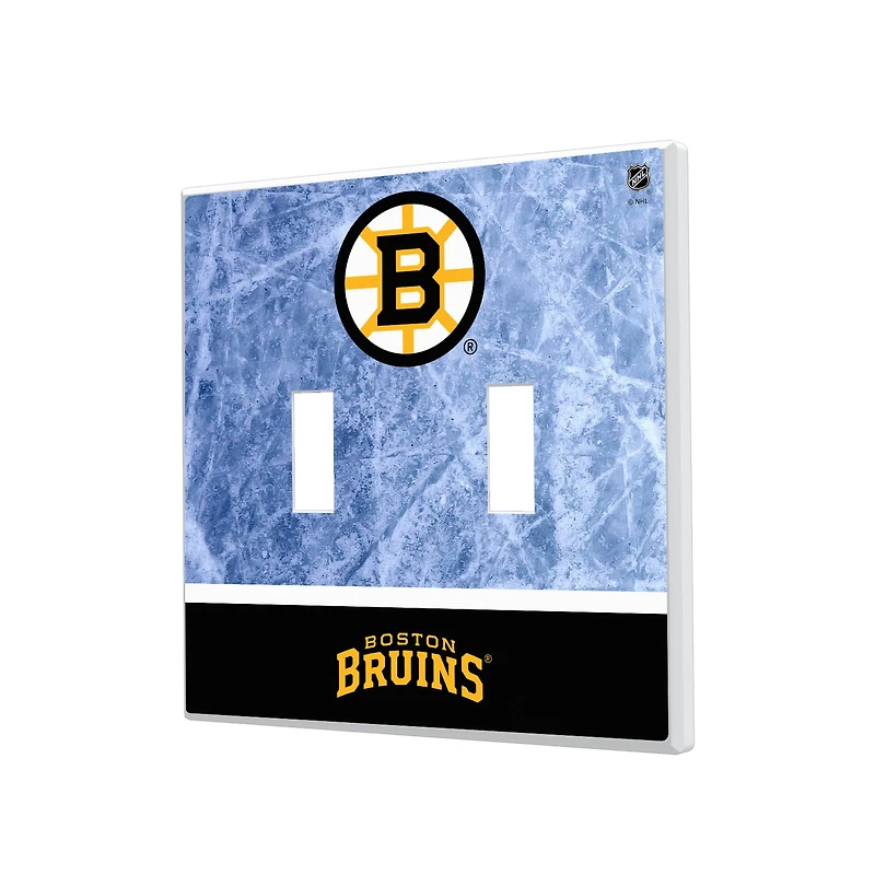 Boston Bruins Wordmark Double Toggle Lightswitch Plate