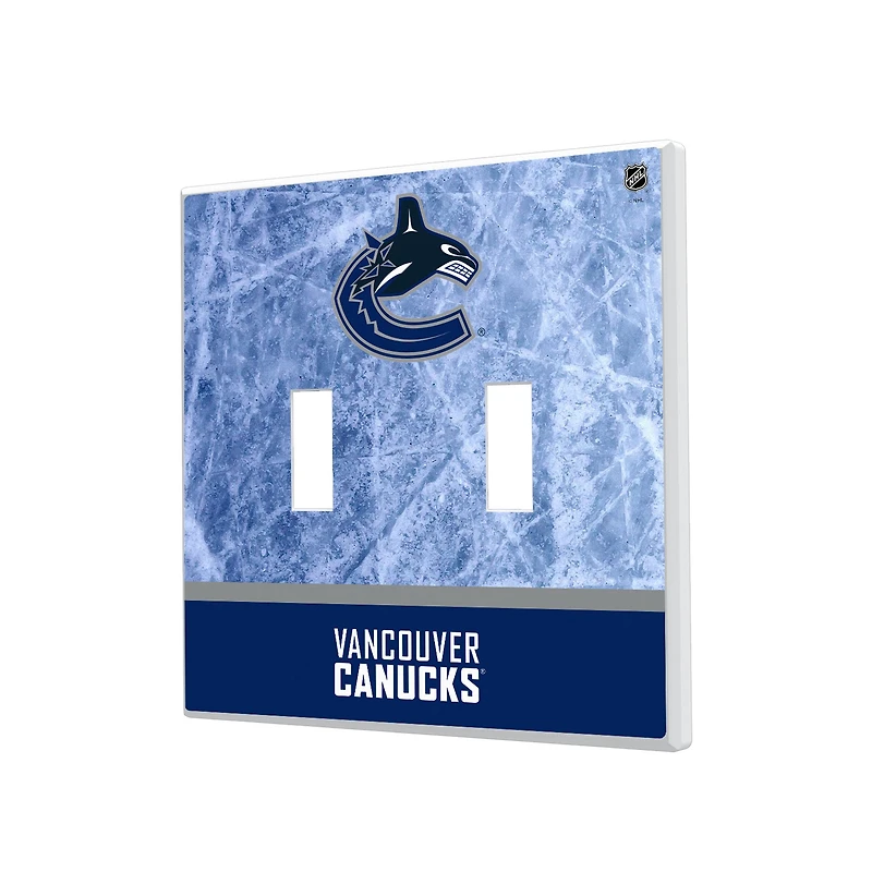 Vancouver Canucks Wordmark Double Toggle Lightswitch Plate
