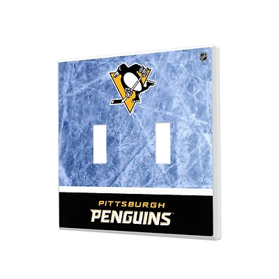 Pittsburgh Penguins Wordmark Double Toggle Lightswitch Plate
