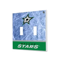 Dallas Stars Wordmark Double Toggle Lightswitch Plate