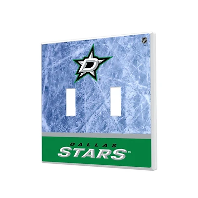 Dallas Stars Wordmark Double Toggle Lightswitch Plate