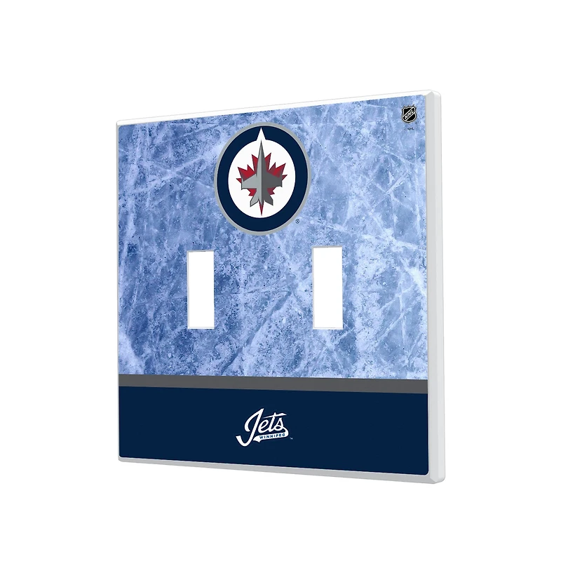 Winnipeg Jets Wordmark Double Toggle Lightswitch Plate