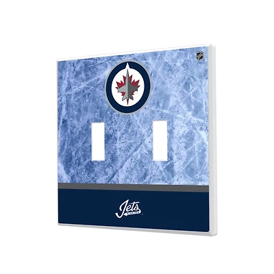 Winnipeg Jets Wordmark Double Toggle Lightswitch Plate