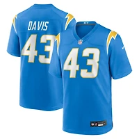 Men's Nike Michael Davis Powder Blue Los Angeles Chargers Game Jersey