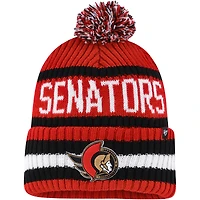 Men's '47 Red/Black Ottawa Senators Bering Cuffed Knit Hat with Pom