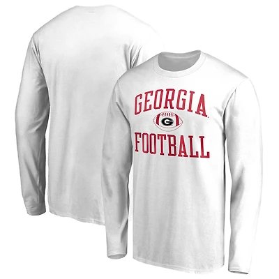 Men's White Georgia Bulldogs First Sprint Long Sleeve T-Shirt