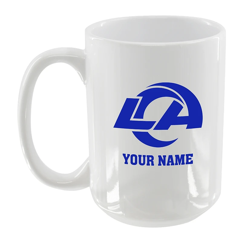 White Los Angeles Rams 15oz. Personalized Mug