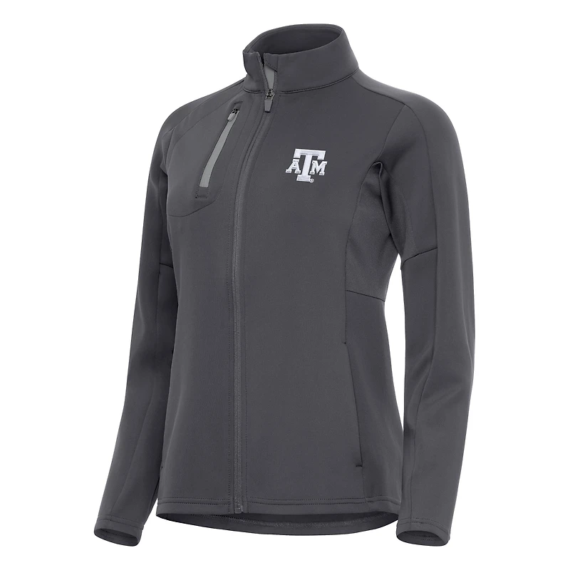 Women's Antigua Graphite/Silver Texas A&M Aggies Generation Full-Zip Jacket