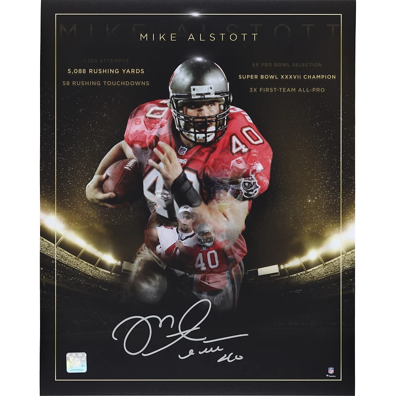 Mike Alstott Tampa Bay Buccaneers Autographed 16" x 20" Golden Years Photograph