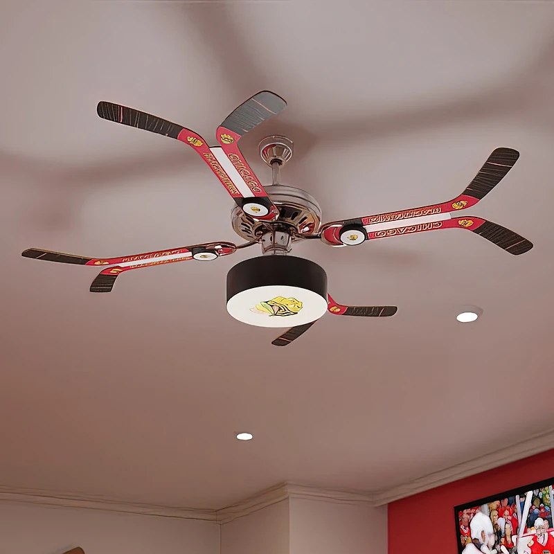Chicago Blackhawks Double Stick Team Home Ceiling Fan