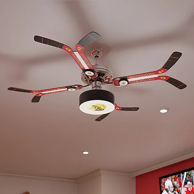 Chicago Blackhawks Double Stick Team Home Ceiling Fan
