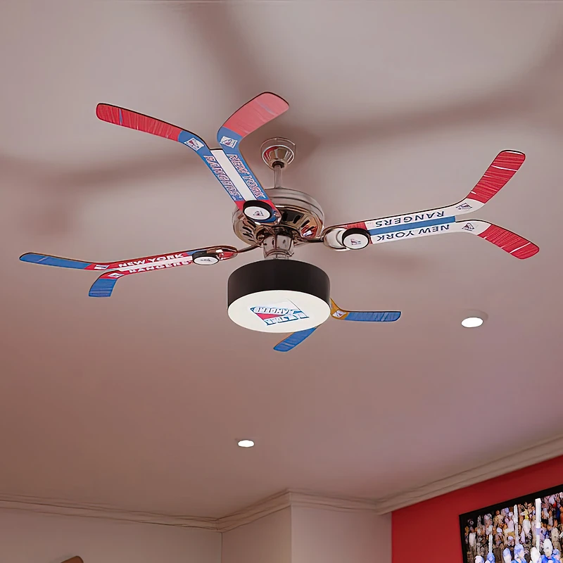 New York Rangers Mismatched Double Stick Ceiling Fan