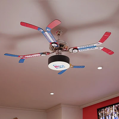 New York Rangers Mismatched Double Stick Ceiling Fan