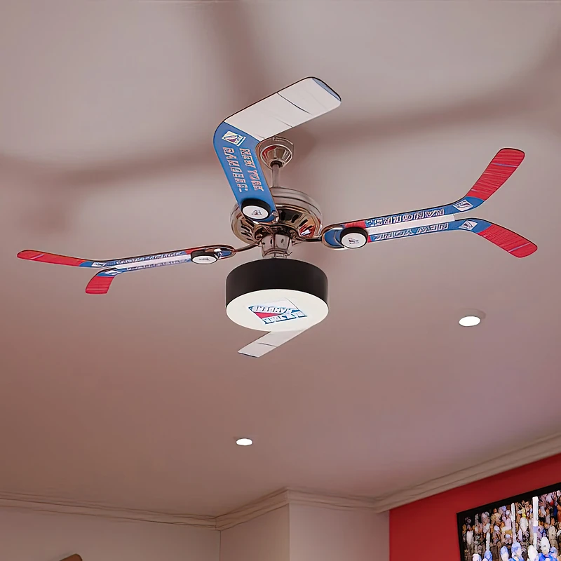 New York Rangers Split Stick Team Home Ceiling Fan
