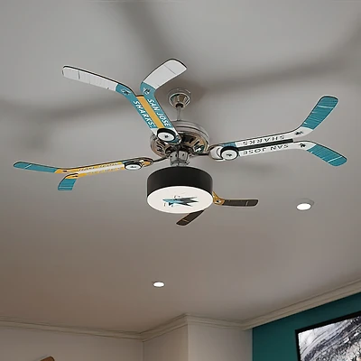 San Jose Sharks Mismatched Double Stick Ceiling Fan