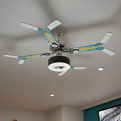 San Jose Sharks Double Stick Team Home Ceiling Fan