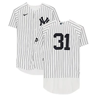 Aaron Hicks New York Yankees Player-Issued #31 White Pinstripe Jersey from the 2020 MLB Season