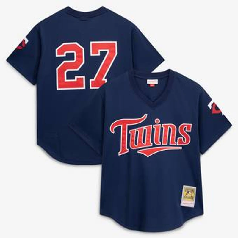Men's Mitchell & Ness David Ortiz Navy Minnesota Twins 2002 Cooperstown Collection Mesh Batting Practice Jersey